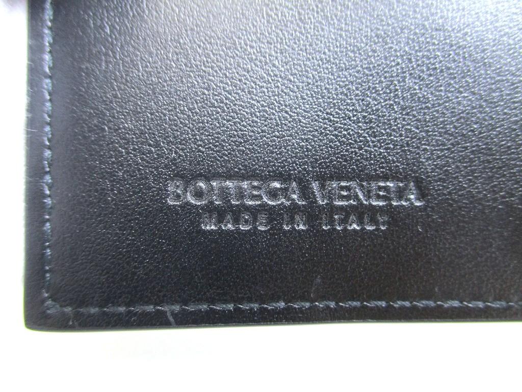Authentic BOTTEGA VENETA Cassette Black Leather Bifold Bill Wallet #a999 Refurbished