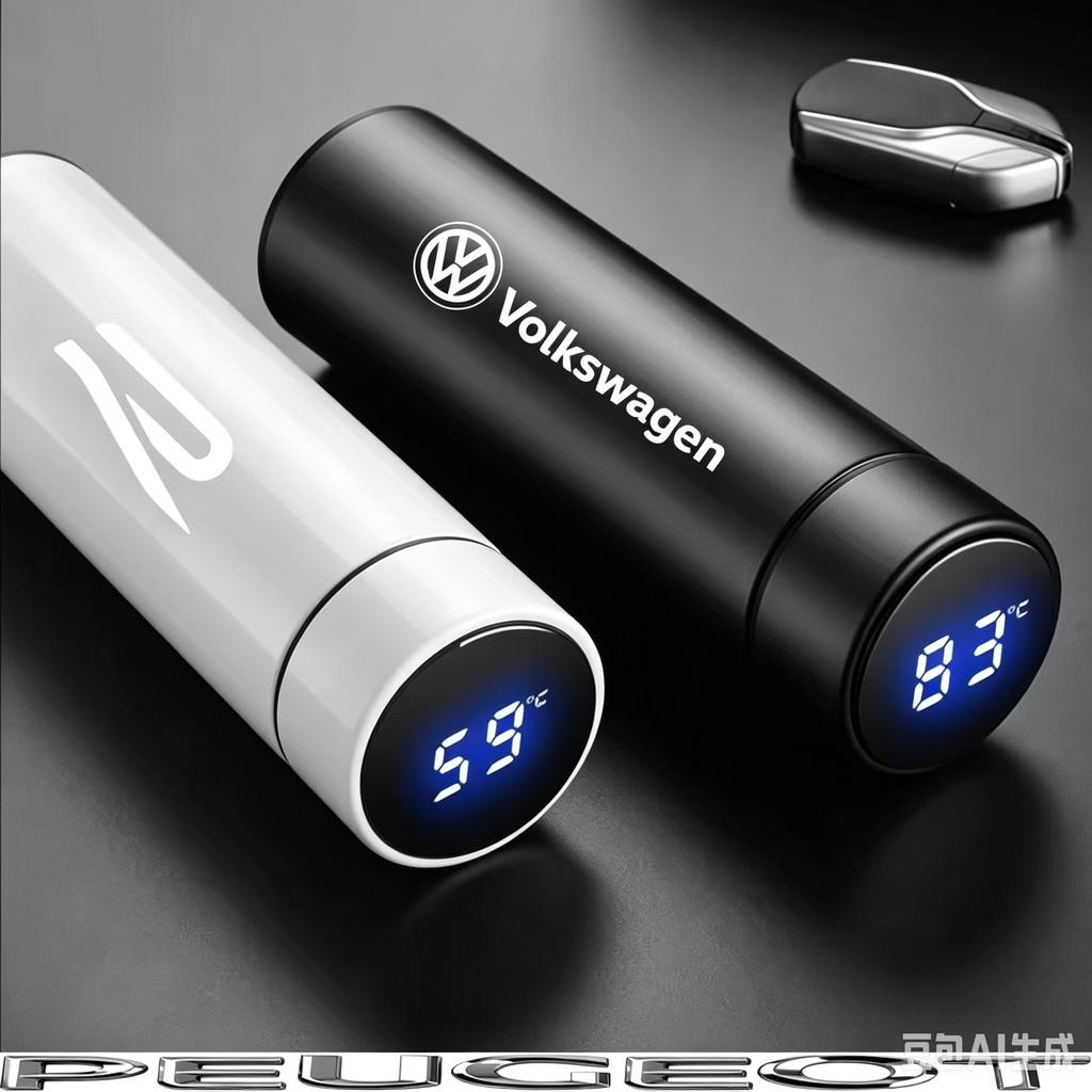 500ML Car Vacuum Cup 304 Stainless Steel Thermos Flask For VW GTI Polo Golf Passat B6 Tiguan Arteon CC Taigo Caddy Jetta Hub Cap