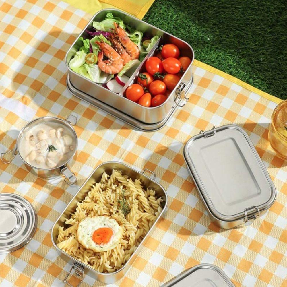 Rectangular Food Container Separated Food Storage Box Multifunctional Fresh-keeping Box  Canteen