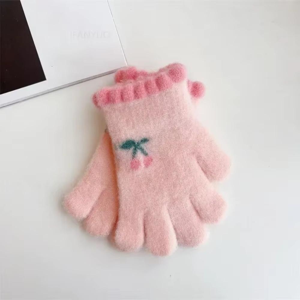 

Five Finger Cycling Mittens Thicken Baby Gloves New Kids Warm Gloves Winter рожевий