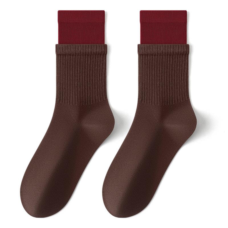 Women Spring and Autumn Double Mouth Suction Perspiration Breathable Anti Pilling Sports Tube Socks