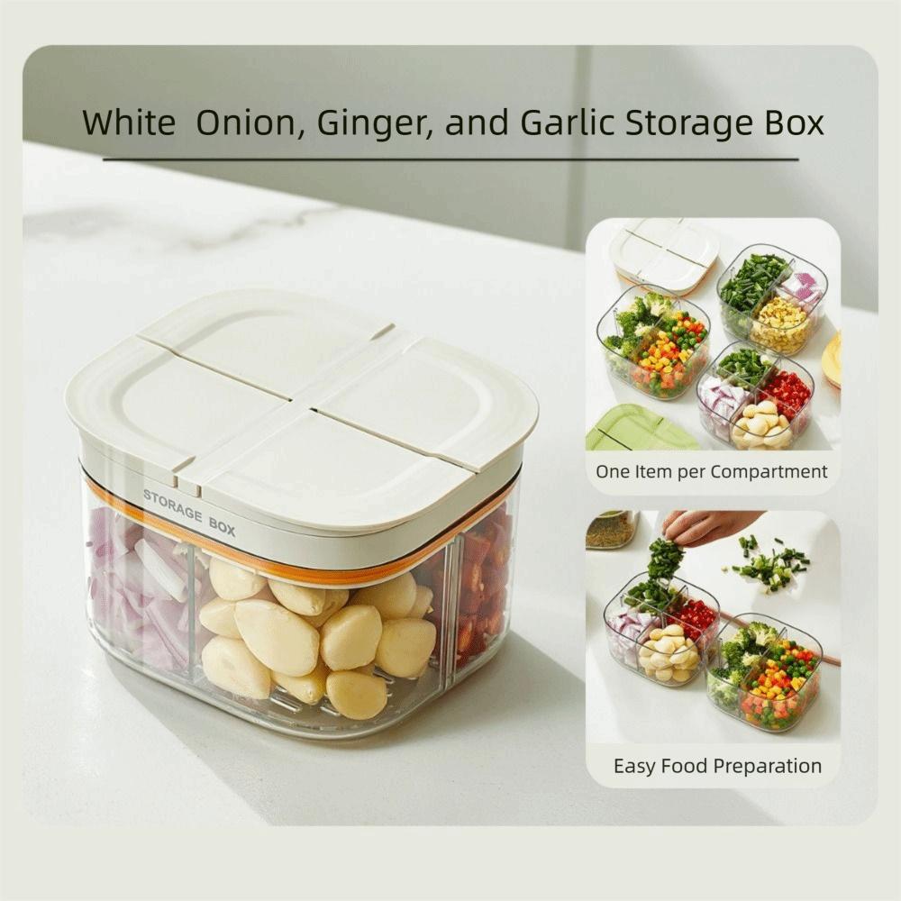 Transparent Garlic Storage Containers BPA Free Kitchen Food Crisper Case Herb