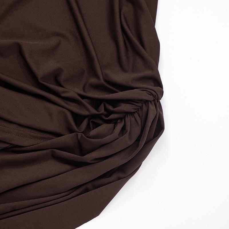 African Women's High-End Texture Drape Neck Mini Dress