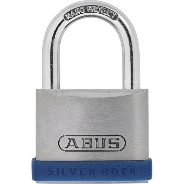Cadenas - abus - rock 5 - haute résistance - 40mm - 2 clés incluses - argent