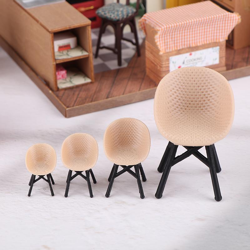 1Pc Dollhouse Miniature Simulation Balcony Rattan Chairs Furniture Model Doll House Accessories Decoration Toy
