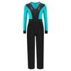 Boys Latin Dance Jumpsuit Color Block Design V Neck Long Sleeve Full Body Leotard Skating Performance Costume