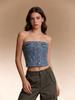European and American Style Sexy Denim Tube Top for Women