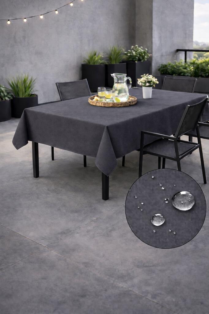 Wasserdichter Gartentischdecke 155X180 Für Terrassentisch Dunkelgrau Graphit