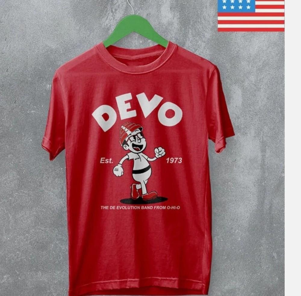 Devo band RED T-shirt All sizes short sleeve S to 5XL Unisex T-Shirt XXL