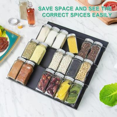 2/4/8 Pièces Organisateur de Tiroir à Épices de Cuisine Étagère à Épices Réglable Pour Pots d'Épices Bouteilles d'Assaisonnement Organisateur de Placard Garde-Manger Cuisine