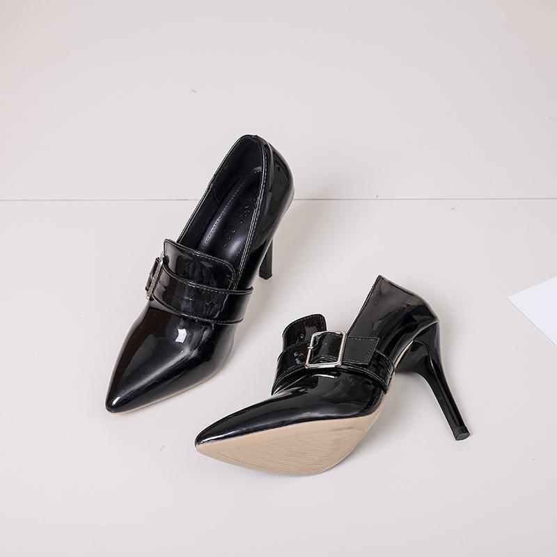 

Туфли Женские Туфли-лодочки Пряжка-ремень Высокий каблук Замша Женская обувь Сексуальные каблуки Женская обувь Женский каблук 9,5 см Обувь 35 чёрный