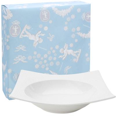 Wedgwood Offizielles Hochzeitsgeschenk Geo Unique x Hochzeitsgeschenk für die Braut und Offiziell importierte Schale zum Verpacken, 23,5 23,5 cm, Weiß, Geschirr, Bräutigam,