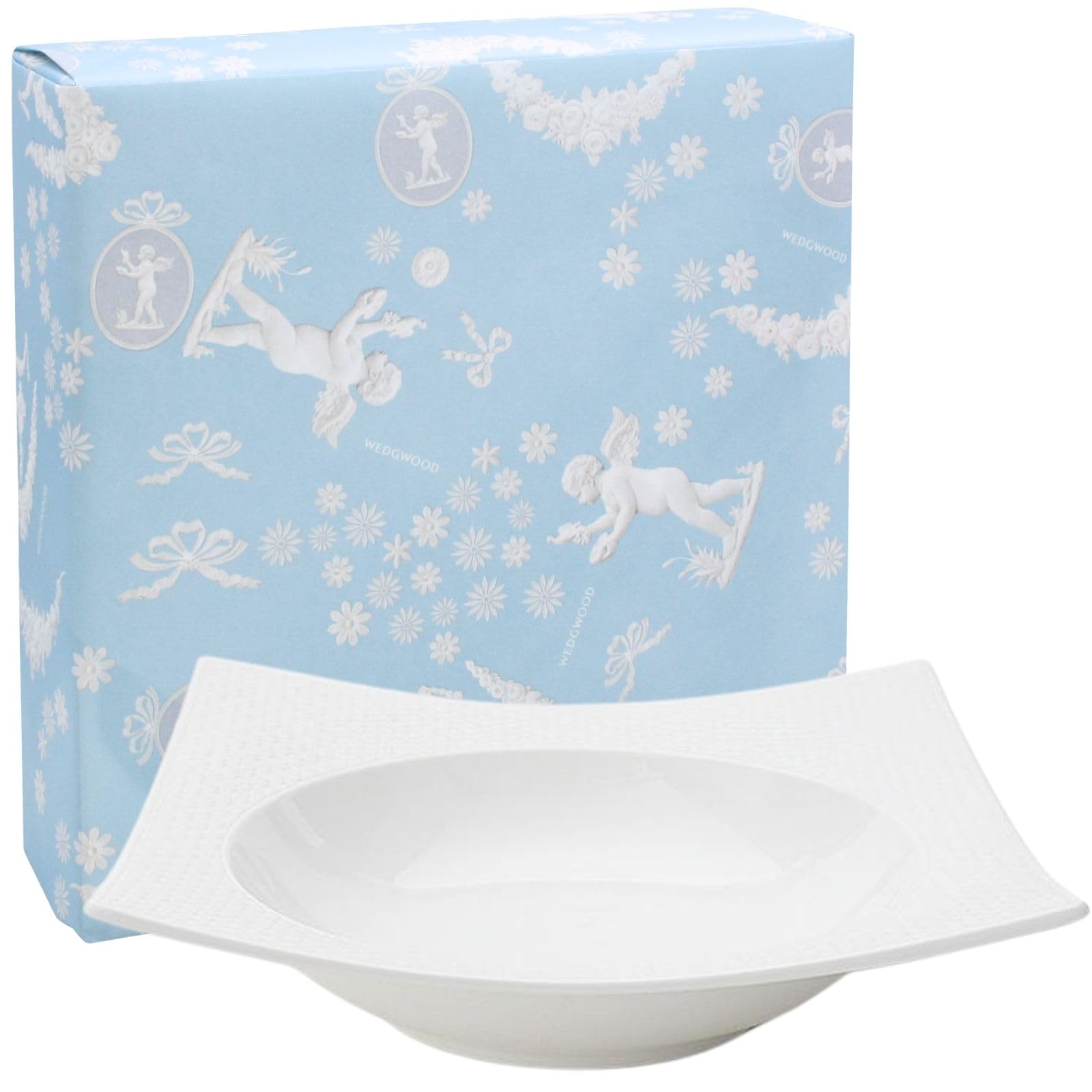

Офіційний весільний подарунок Wedgwood Geo Unique x Весільний подарунок для нареченої та офіційно імпортована миска для подарунків, 23,5 x 23,5 см, Біла, Посуд, Наречений, білий