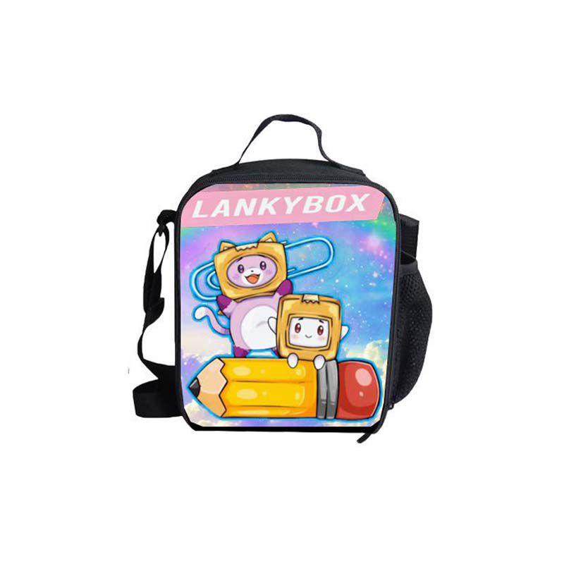 Lankybox Cartoon Lunch Bag Set 3 Piece Shoulder Backpack Package