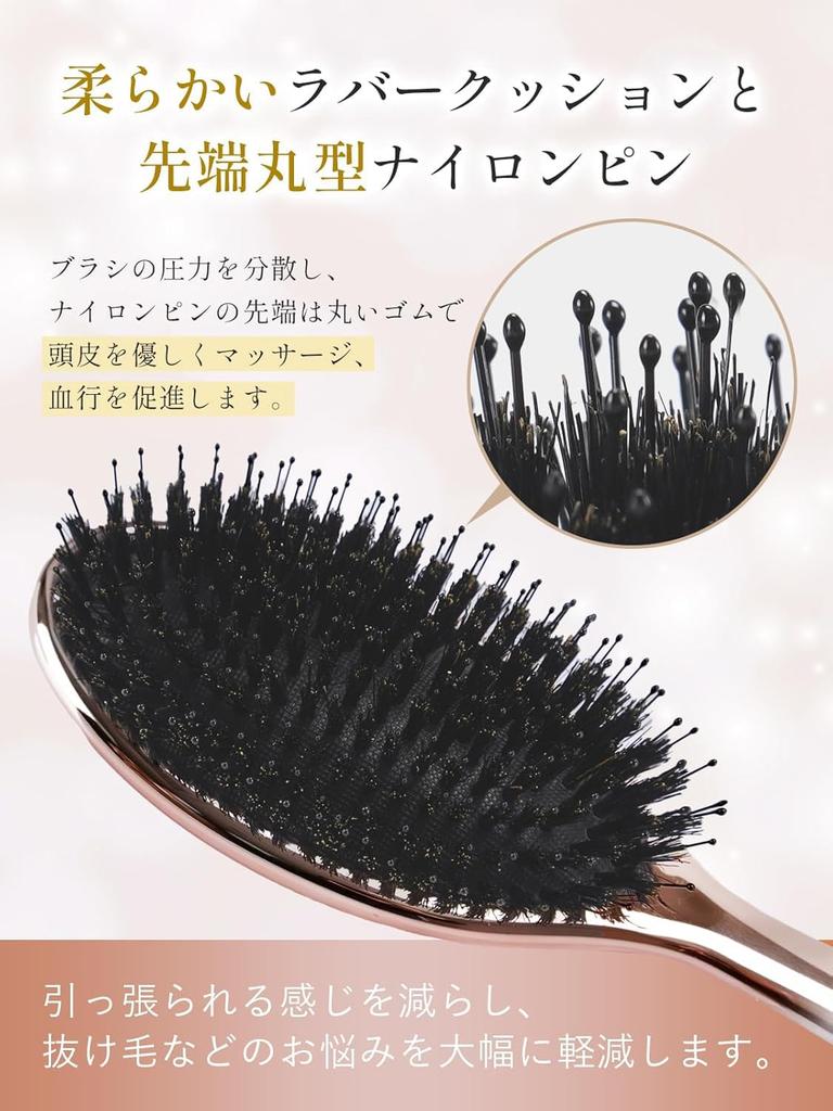 Boar Bristle Smooth Wet Cushion Static Electricity Scalp Mirror Shiny Hair Quality Gift for Birthday Hairbrush, Comb, Hair, Brush, Brush, Removal,