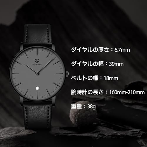 Men's simple, stylish, slim, casual watch with date display, waterproof, analog quartz movement, and unisex design for business, commuting, parties, a