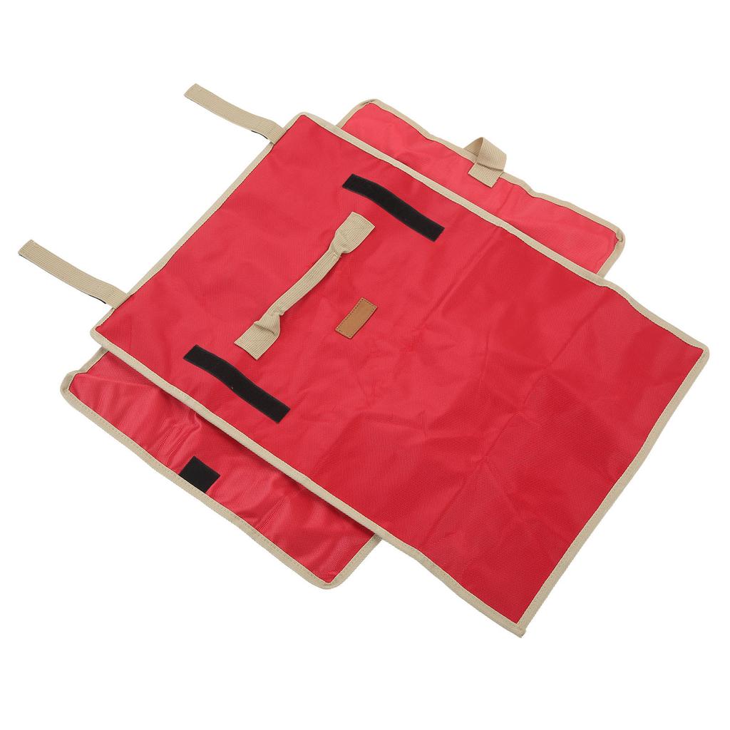 Tent Stake Storage Bag Simple Handle Design Mesh Pocket Oxford Cloth Tent Pegs Camping Hammer Store Pack Red