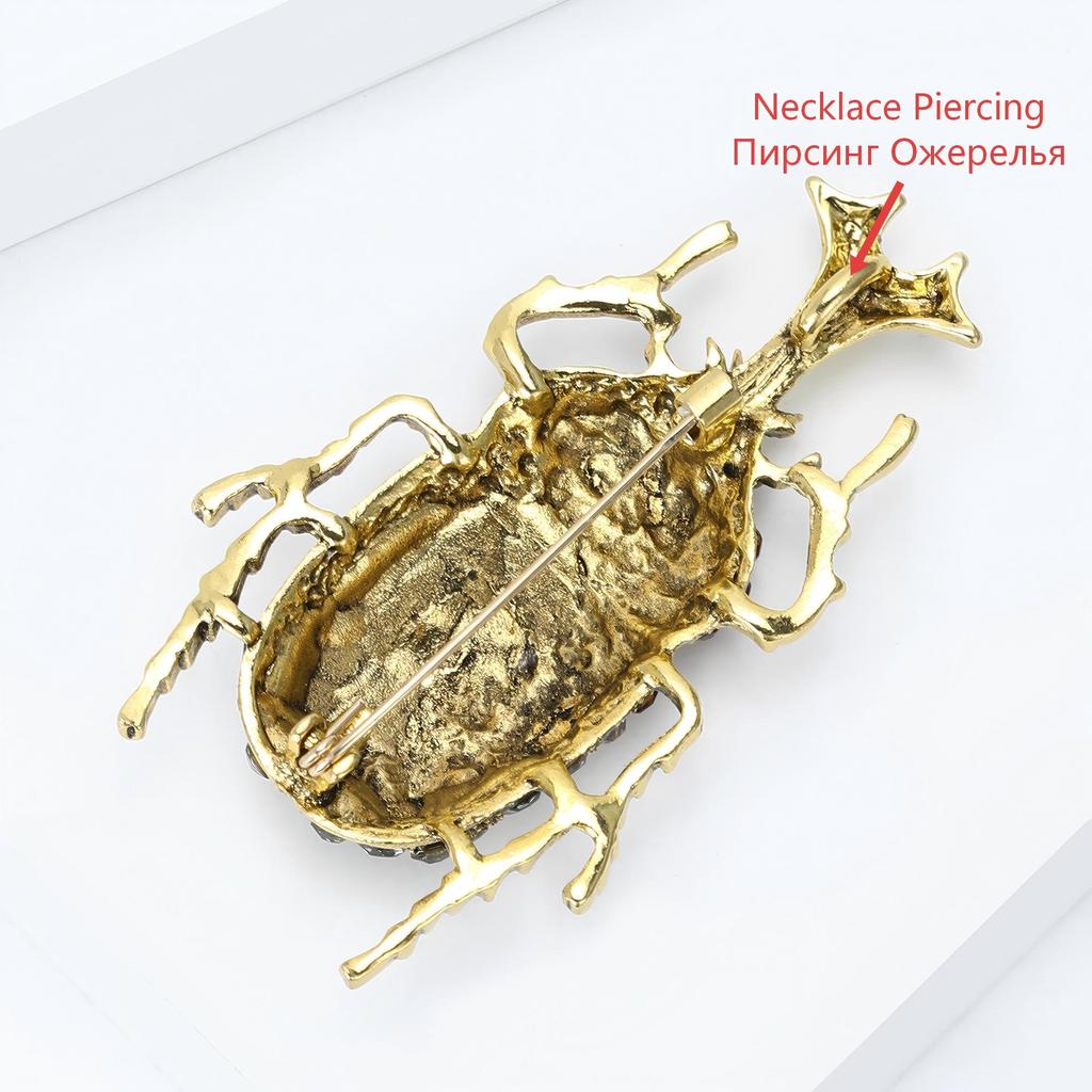 Stylish Rhinestone Unicorn Beetle Brooch for Women Unisex Insect Pin Friend Event Party New Gifts Jewelry Decoration Accessories