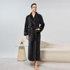 Unisex Flannel Bathrobe: Fleece Lined, Thickened, Plus Size, Autumn/Winter