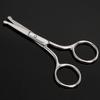 Stainless steel round head nose hair scissors thickened non-slip makeup eyebrow trimmer convenient beard scissors