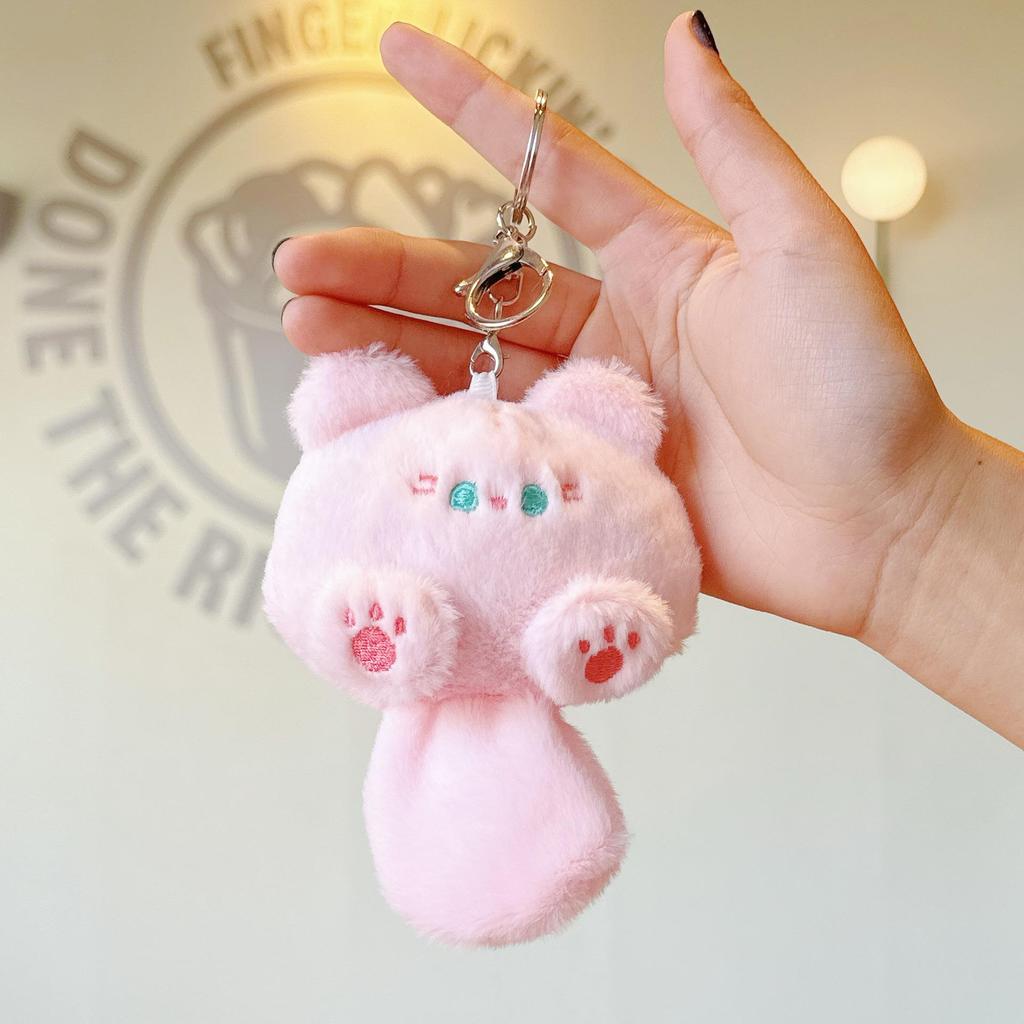 Cute Squeaky Kitten Keychain Plush Toy and Bag Charm