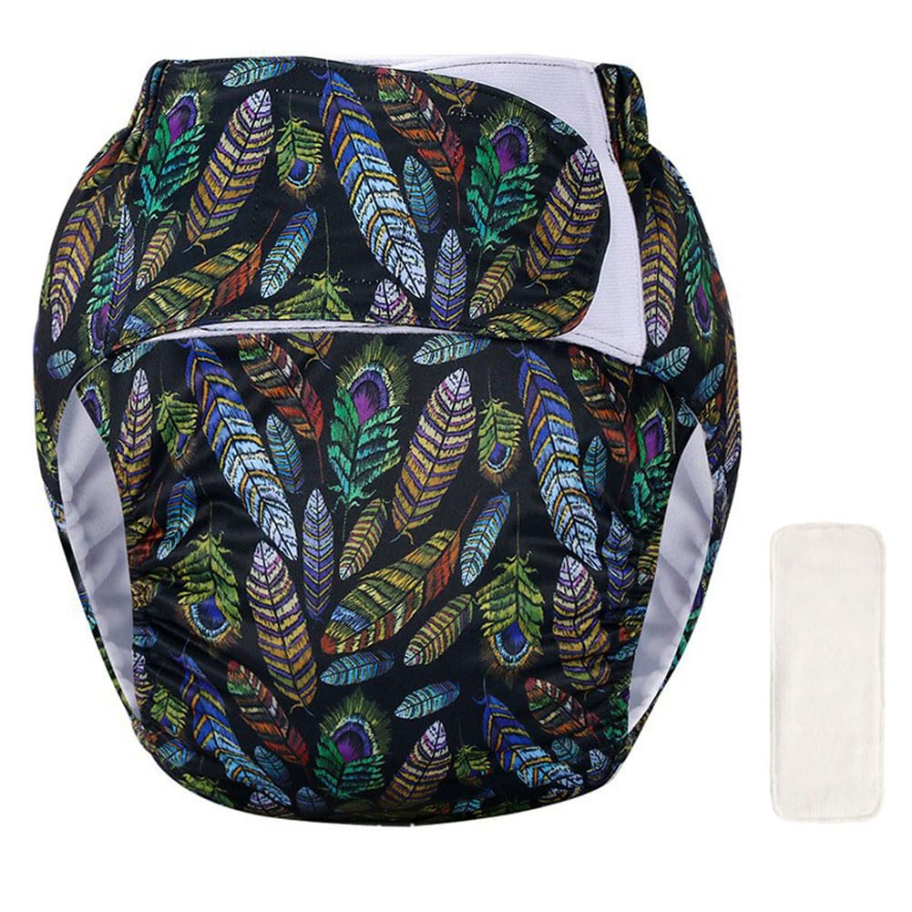 

LAROTSUBA Cloth Pocket Swim Waterproof and Washable Protective Reusable and Adjustable Incontinence Underwear with Magic Stickers for Bedridden чёрный