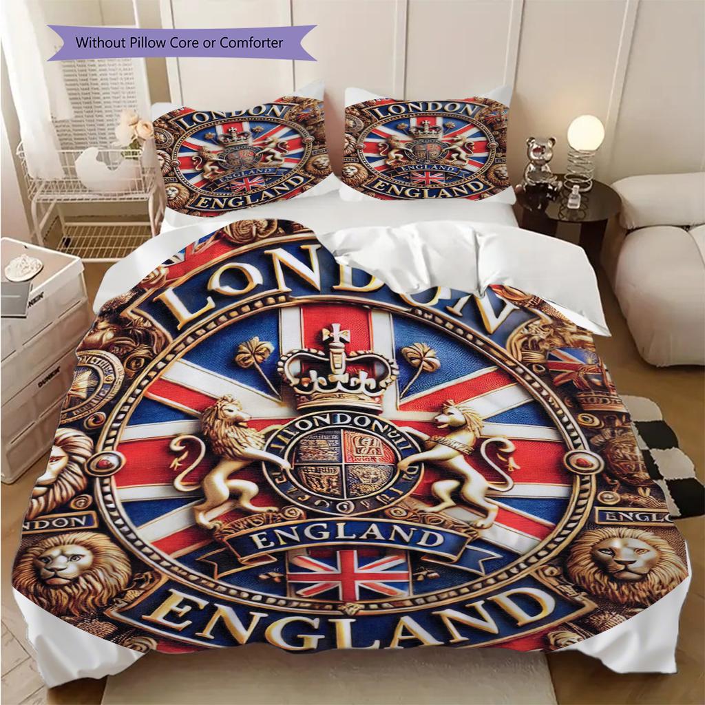 British Empire London England Bedding, Duvet Cover, Pillowcase, Home Decoration, Birthday Gift (1 * Duvet Cover+2 * Pillowcase, Coreless)