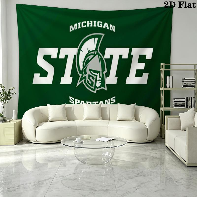 Michigan State Spartans football Wall Tapestry Aesthetic Wall Hanging Printed Fabric Blanket Decorative Tapestries for Bedroom Living Room Home Decor