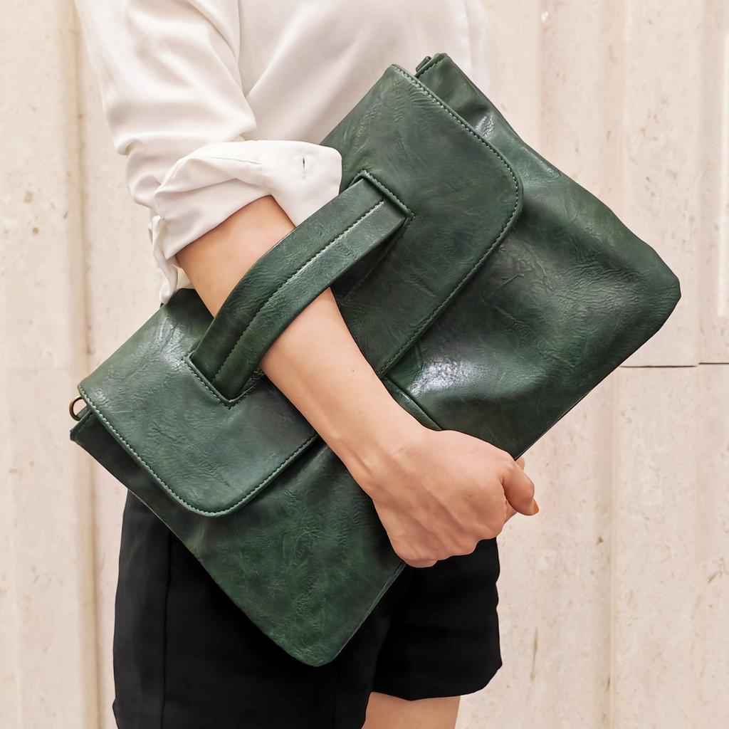 Handbag Women PU Fashion Simple Office Lady Shoulder Bag Handbag Euro-America Style High-Capacity with Shoulder Straps