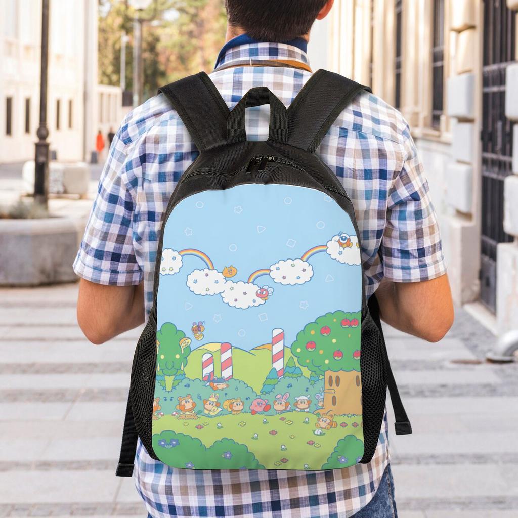 K-Kirbys Travel Backpack Women Men School Laptop Bookbag Cartoon College Student Daypack Bags