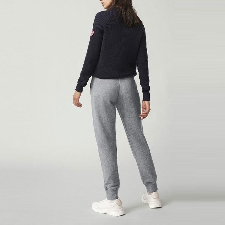 Canada Goose Fw22 Solid Logo Patch Drawstring Casual Sports Pants Women bottoms Flower-Gray Silver-Birch 7402L-1342