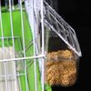 Bird Feeder for Cage Hanging Parakeet Food Water Container Cockatiel Feeding Plastic Box Transparent with Perch