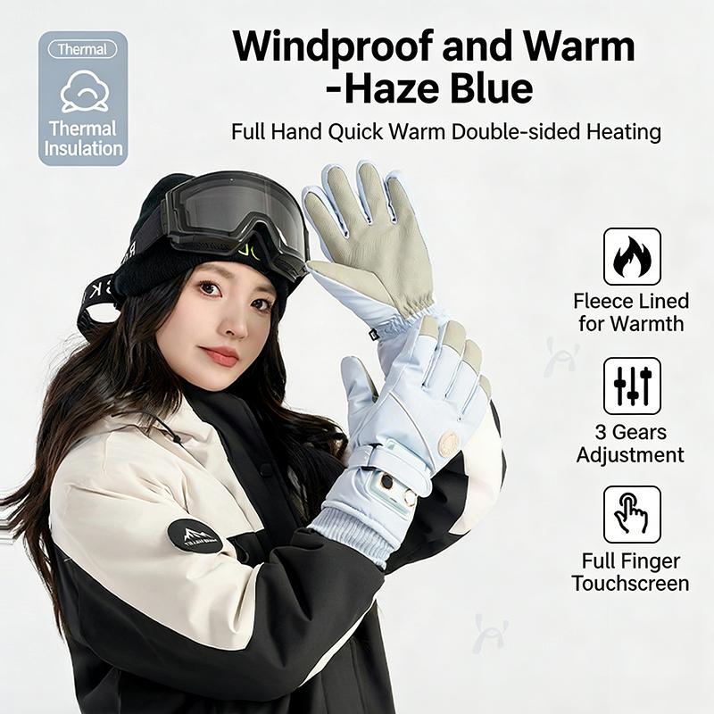 

Heated Gloves Winter: Waterproof Touchscreen 3-Gear Warm One size fits all