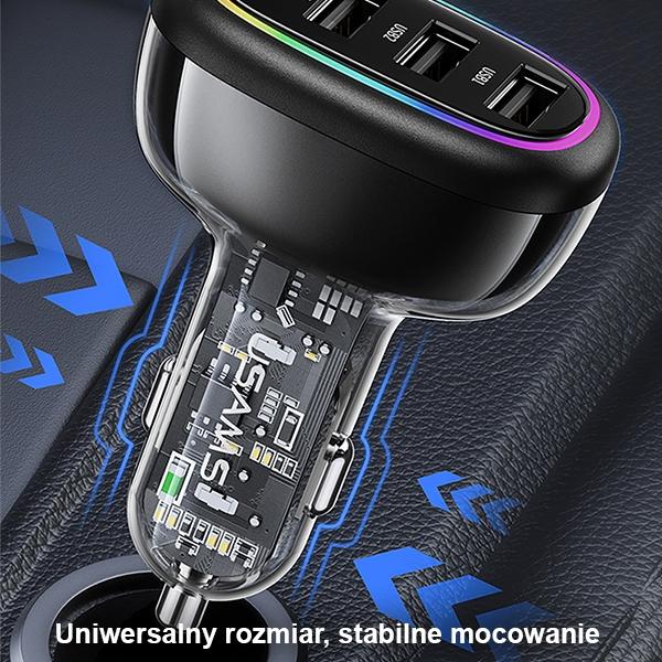 Usams Ład. Sam. 1Xusb-C 3Xusb-A C34 48W3A+C Pd Fast Charge Czarny/Black Cc170Cc01 (Us-Cc170)