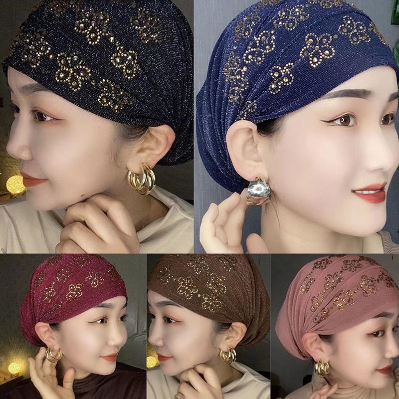 Summer Breathable Lace Turban Cap For Women Hair Cover Hat Head Wraps Bonnet Muslim Hat Headscarf Elastic Full Cover Headwear