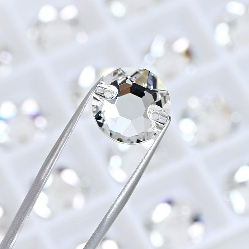 Dongzhou Round Flatback Glass Rhinestone Sew on Crystal Loose Crystal Beads Garment Sewable Rhinestone Diy Accessories