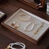 Counter Jewelry Display Tray Large Capacity Ring Earrings Display Trays Showcase Wooden Women's Jewelry Organizer Displays Props