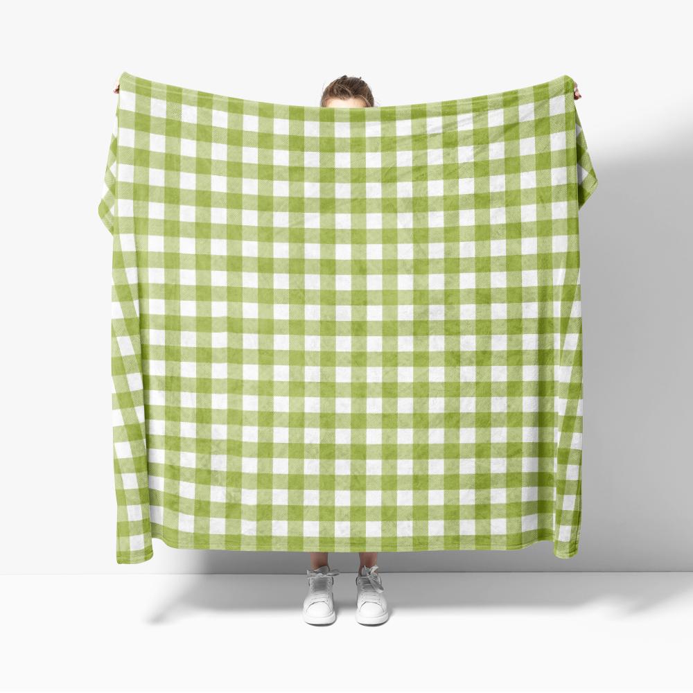 

Flannel Blanket Queen Size for Couch Sofa BedBuffalo Plaid Decor Green and White Checkered Blanket Cozy Fuzzy Soft Lightweight 30x40in