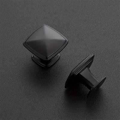 10 Pcs Matte Black Aluminum Cabinet Handles Square Pull Hardware With Two Sizes of Screws for Kitchen Dresser