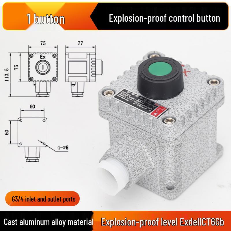 

Explosion-Proof Aluminum Alloy Rotary Switch Box: 2/3-Position, Emergency Stop, IICT6-Control Push Button.