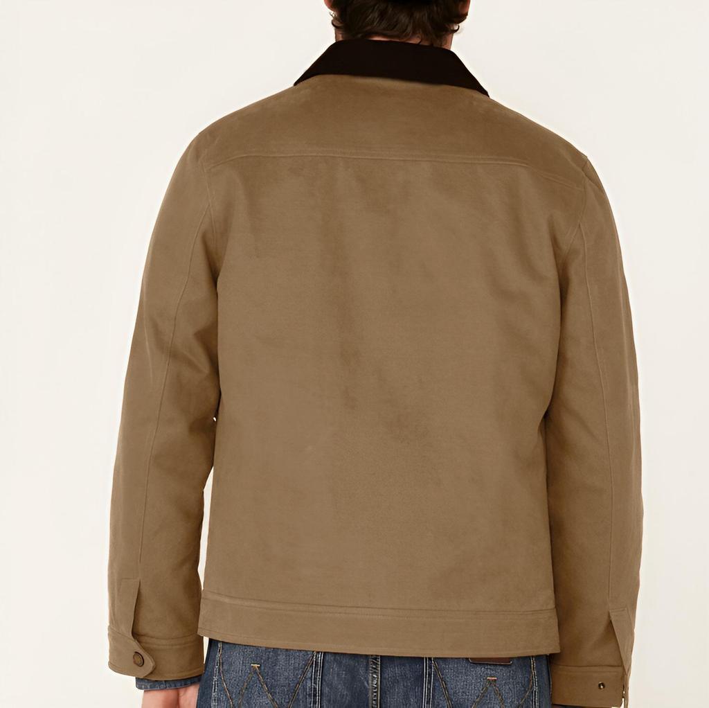Herren Western Style Color-Block Freizeitjacke mit Reißverschlusskragen für Frühling und Herbst