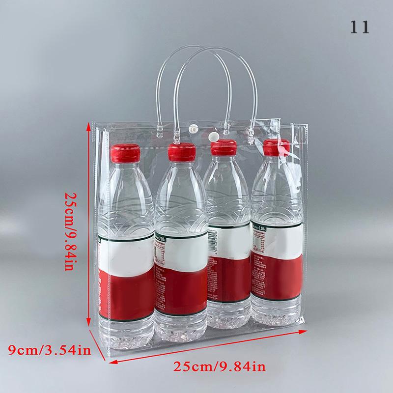 PVC Eco-friendly Transparent Plastic Portable Bag Anti-Leakage Ice Bag Hand Carry Bag Packing Bag Multifunction Tote Bag