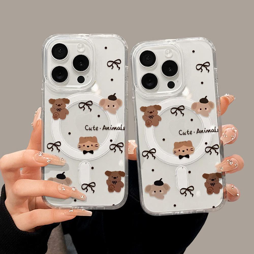 Magnetic Phone Case for iPhone 12 14 16 17 Pro 17 16 15 14 13 12 Pro Max  12 13 14 15  16 High Quality Shockproof Shell Full Protection Cute Style