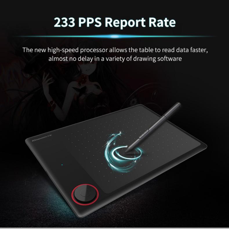 Grafiktablett mit Rolltaste, großer aktiver Bereich, digitales Tablet, unterstützt Android-Telefon G30AA