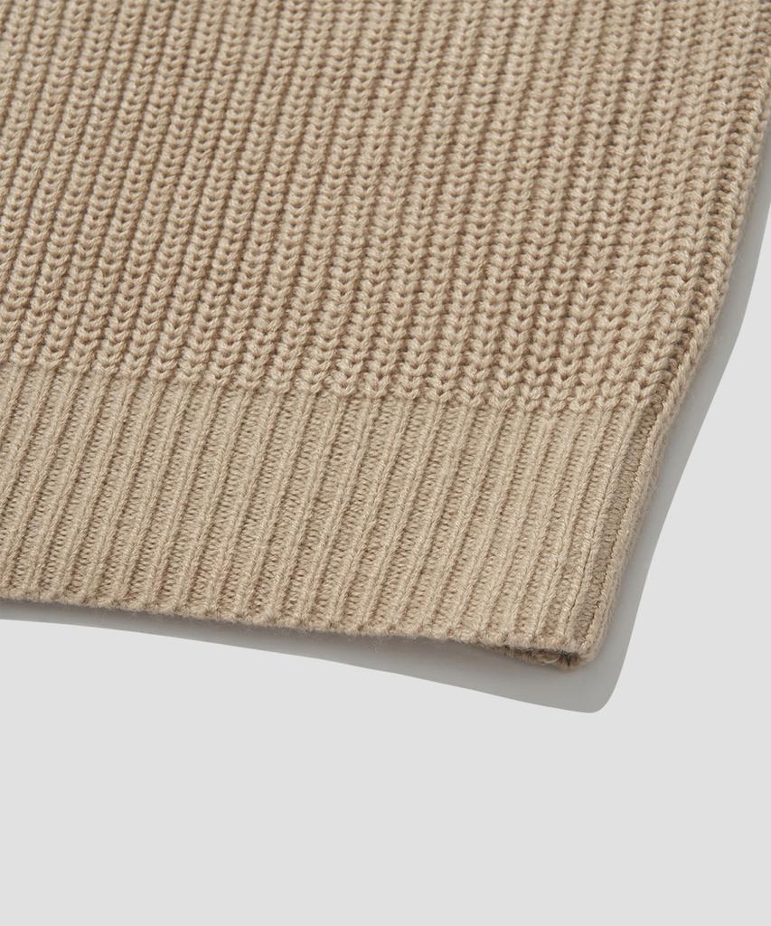 AGOD Refined Two-Way Knit Zip-Up [Beige]