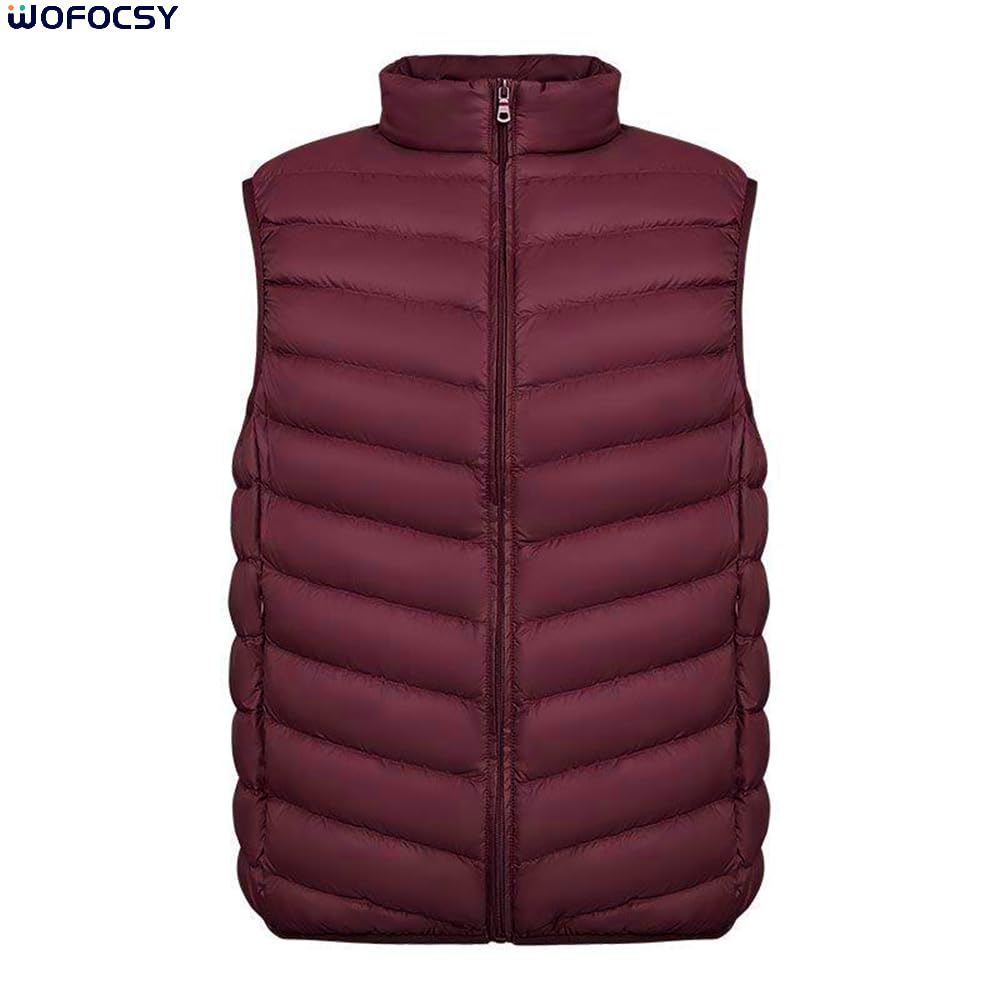 WOFOSY Down Perfect for Compact Casual and SY212 Men's Ultra-Lightweight Vest, Hiking, Warmth, Stylish, Storage, Wear, Commuting, Travel, Spring,