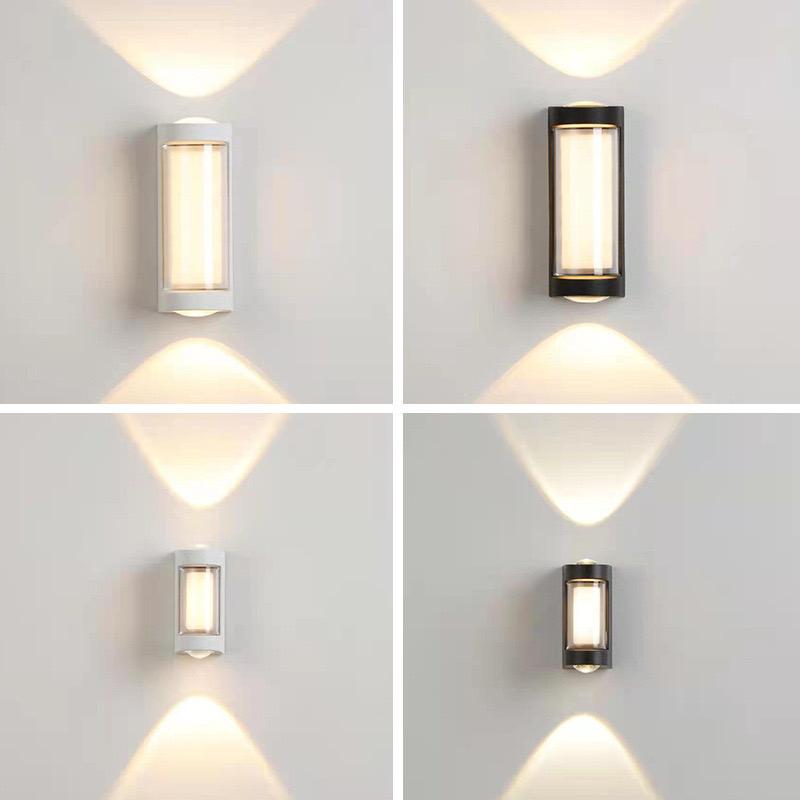 Led Modern Outdoor Lighting Ip65 Porch Wall Lamp Aluminum Upper and Lower Decorative Lighting Outdoor Wall Lamp