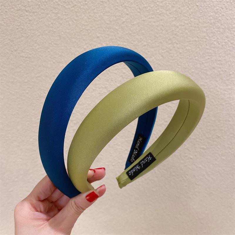 Minimalist Women Headbands Satin Cloth Sponge Padded Hairbands for Lady Girls Casual Shopping Travel Hair Hoop Accessories