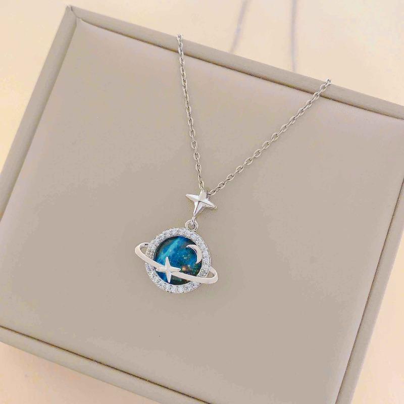 Necklace Accessory - Planet Necklace for Women. New Style Necklace. Versatile and High-end. Lockbone Chain Accessory.
