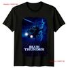 Blue Thunder helicopter lightning retro grid T-shirt